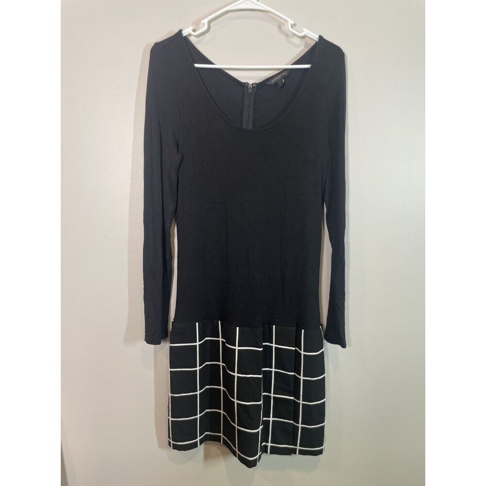 Banana Republic Factory Mixed-Media‎ Ponte Black and White Dress Size 6 Mod
